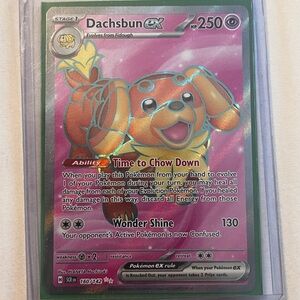 Pokemon Dachsbun EX Card - Green and Red